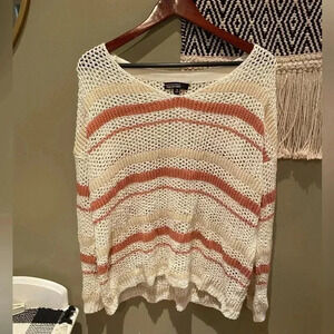 FREE AS A BIRD CHUNKY KNIT STRIPED SWEATER LONG SLEAVE SIZE M